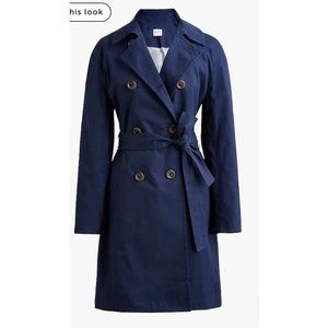NWT J.Crew $248 Trench Coat Antique Navy Size 6 BO622